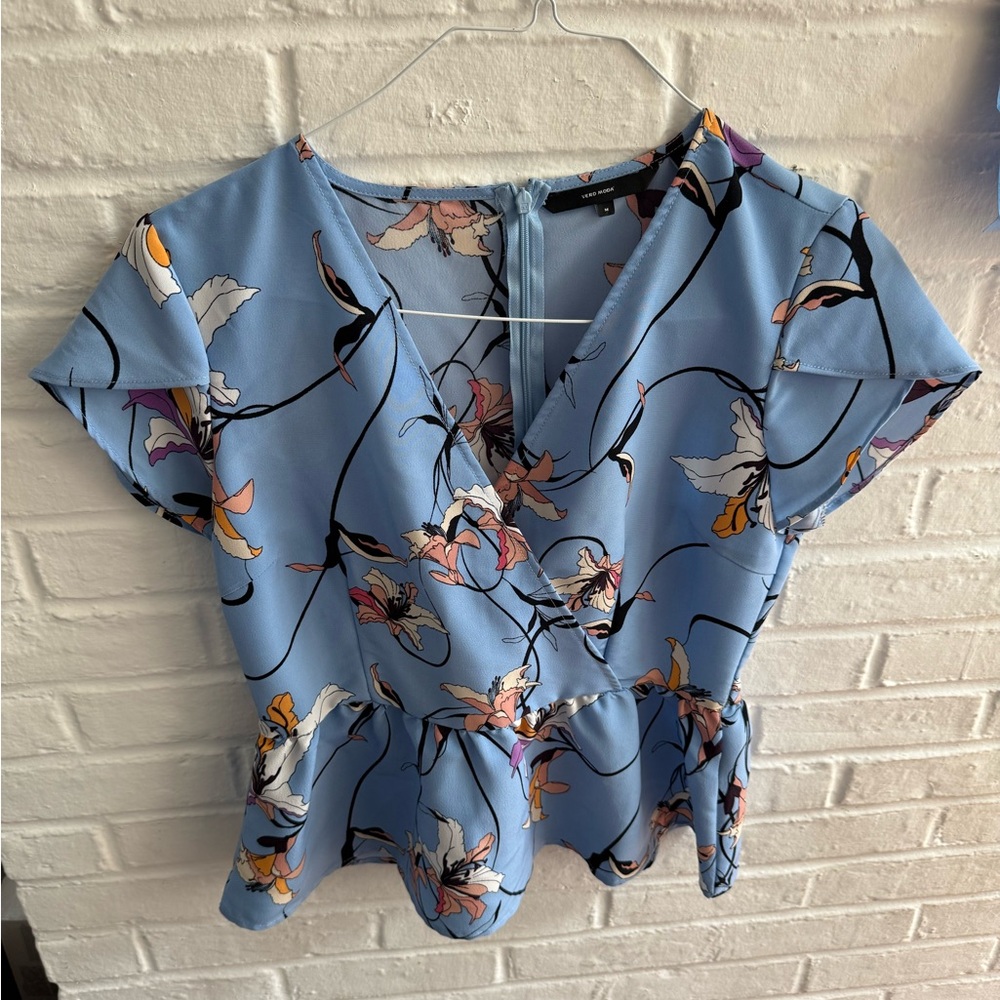 Vero Moda Blue Floral Blouse